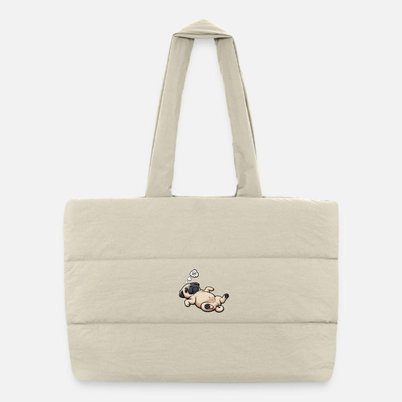 Pug Pugs Pug Owner Pug Lover Pug Holder Puffer Shopping Bag
