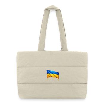Dripping Ukraine flag - Puffer Shopping Bag - natural - Front