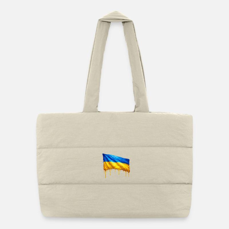 Drapeau ukrainien dégoulinant Sac shopping matelassé