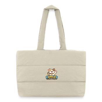 Smiling Cat Confused People - Puffer Shopping Bag - natural - Front