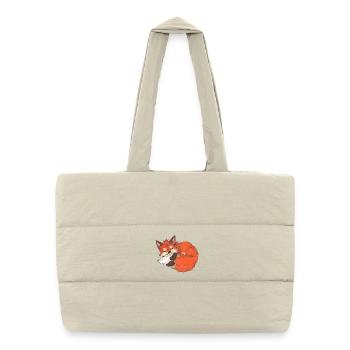 Cute Fox Gift for Fox Fan Boys & Girls - Puffer Shopping Bag - natural - Front