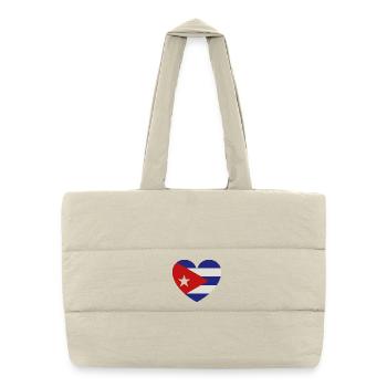 Heart Cuba Flag - Puffer Shopping Bag - natural - Front