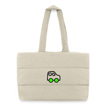 Auto - Puffer-Einkaufstasche - Naturweiß - Vorne