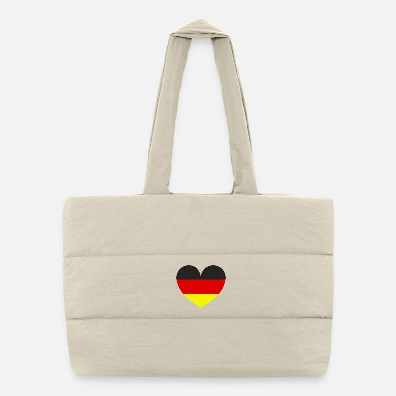 Drapeau allemand en forme de cœur Sac shopping matelassé