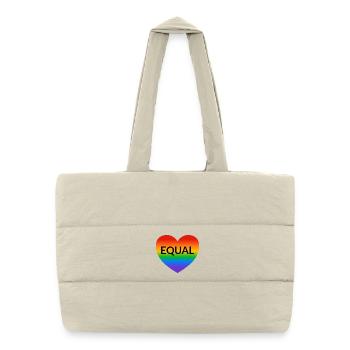 Fierté Arc-en-ciel au cœur égal - Sac shopping matelassé - blanc naturel - Devant