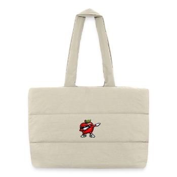 Dabbing Red Apple - Puffer Shopping Bag - natural - Front