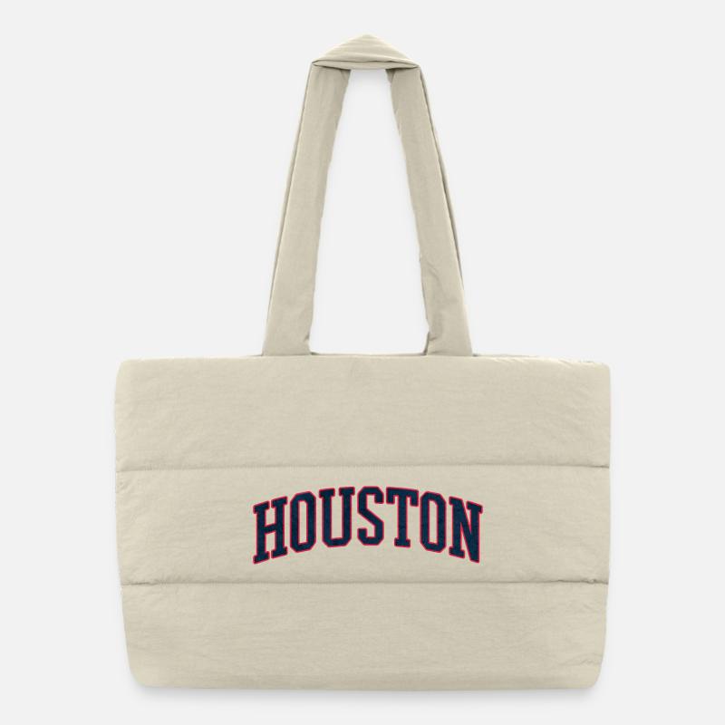 Lettrage à nœud Varsity de Houston Sac shopping matelassé