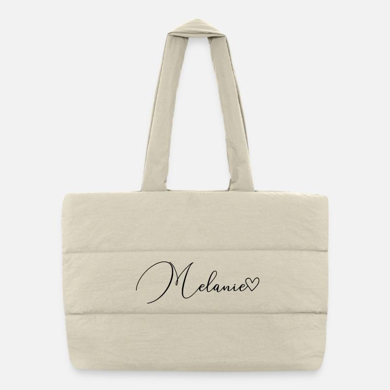Melanie Surname First Name Girl Puffer Shopping Bag