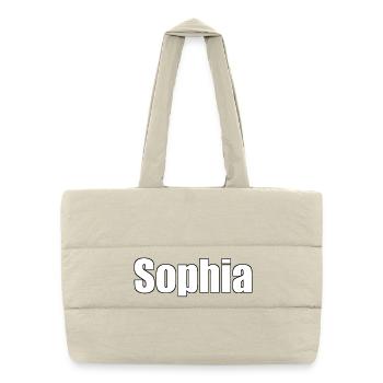 Sophia - (Name der Person) - Puffer-Einkaufstasche - Naturweiß - Vorne