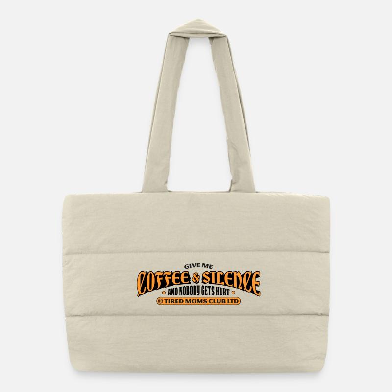 Café et silence – Tired Moms Club Sac shopping matelassé