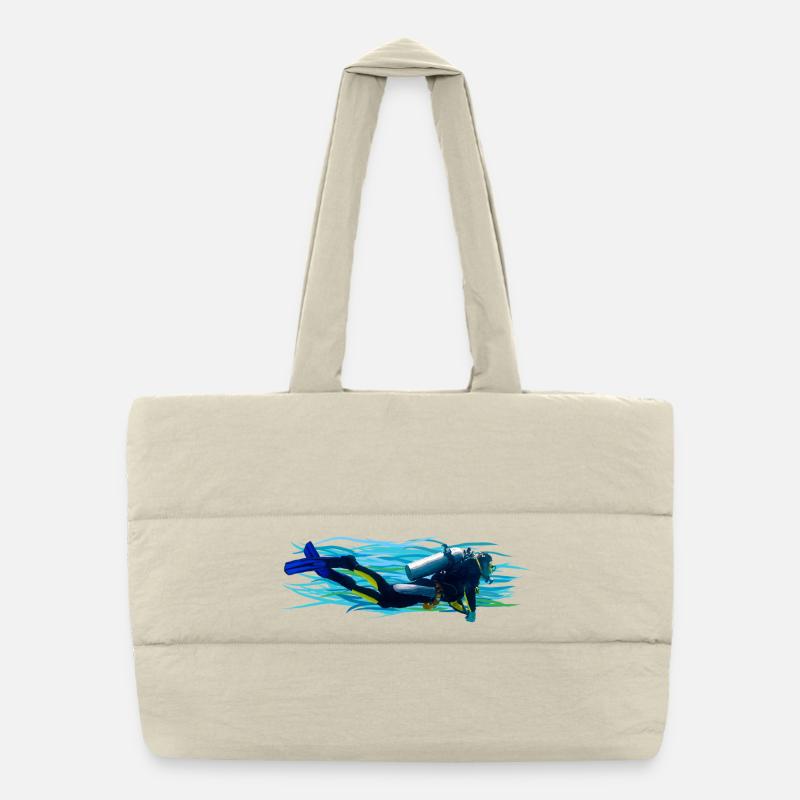 Plongeur - Sac shopping matelassé - blanc naturel