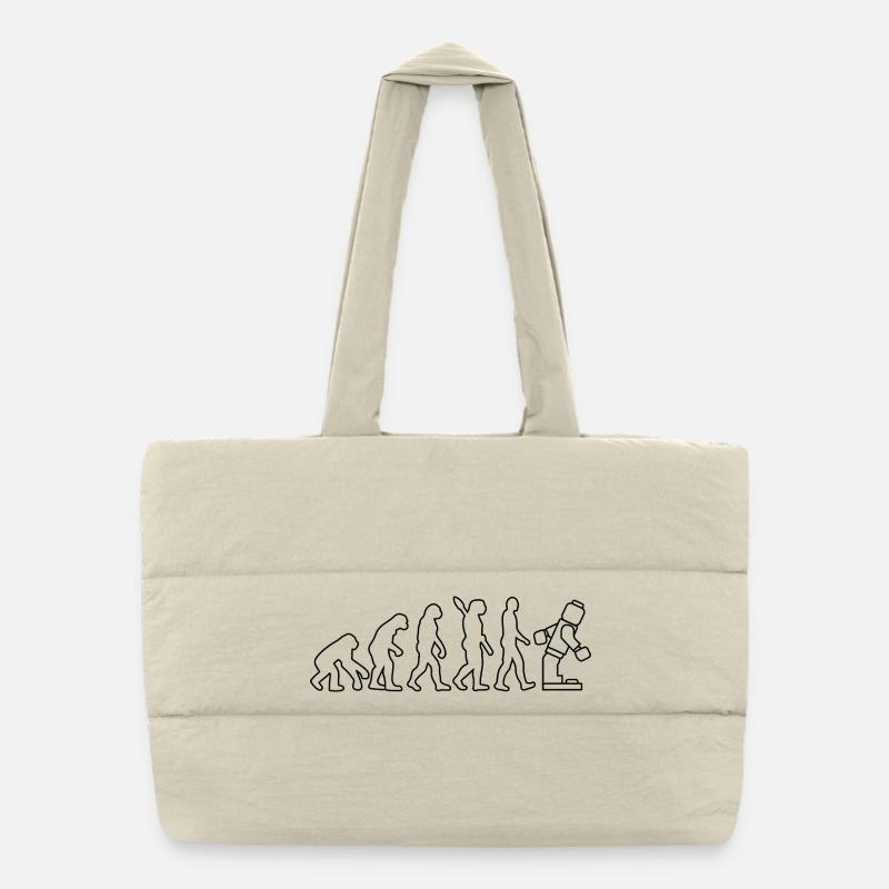 Klemmbaustein Evolution Menschheit Noppenbaustein Puffer-Einkaufstasche