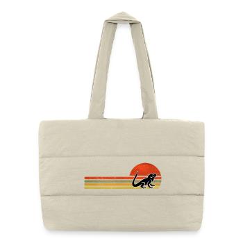 Retro Vintage Bearded Dragon - Puffer Shopping Bag - natural - Front