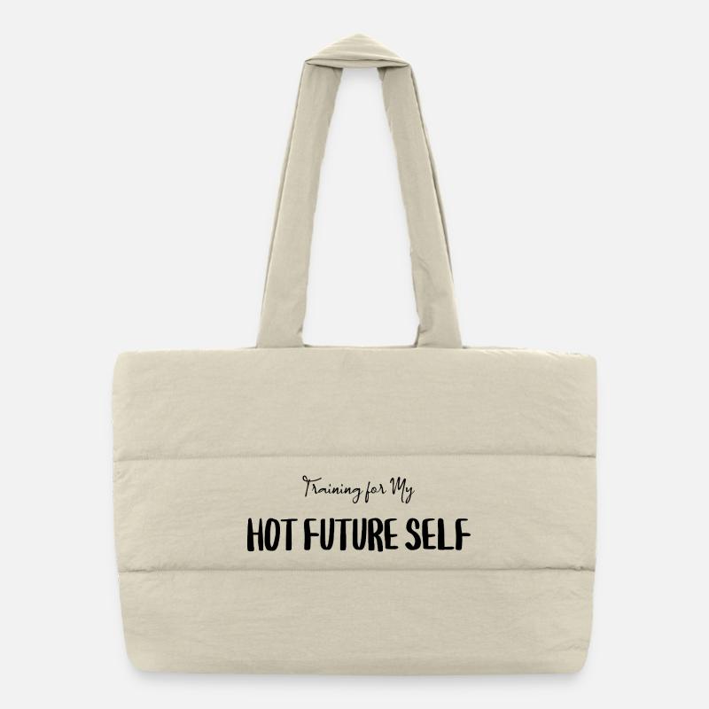 Gym Motivation Quote - Future Self Puffer Shopping Bag