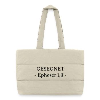 Gesegnet Epheser 1:3 Christlicher Spruch - Puffer-Einkaufstasche - Naturweiß - Vorne