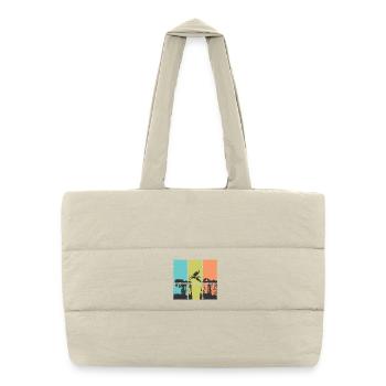 Abstract Art Collection for Coastal Friends - Seagull - Puffer Shopping Bag - natural - Front