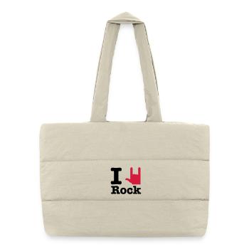 i love rock - ich liebe rock - Puffer-Einkaufstasche - Naturweiß - Vorne