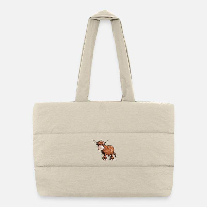 Highland Cattle Puffer Shopping Bag