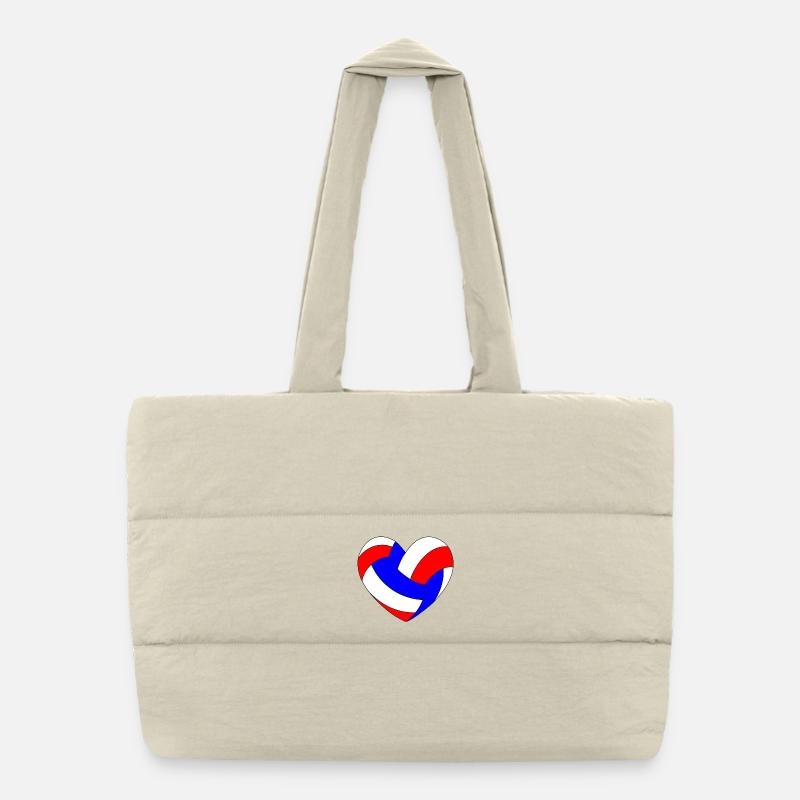 Ballon de Volley Cœur Bleu Blanc Rouge Sac shopping matelassé