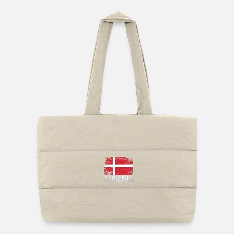 Denmark Grunge Flag Denmark Design Puffer Shopping Bag