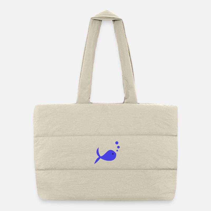 FISCH. APRILSCHERZ. FEIERTAG. SOMMER. HUMOR Puffer-Einkaufstasche