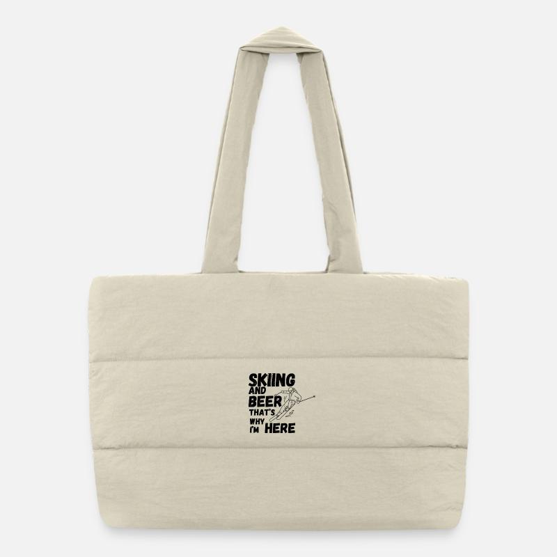 Skiing and Beer Puffer-Einkaufstasche