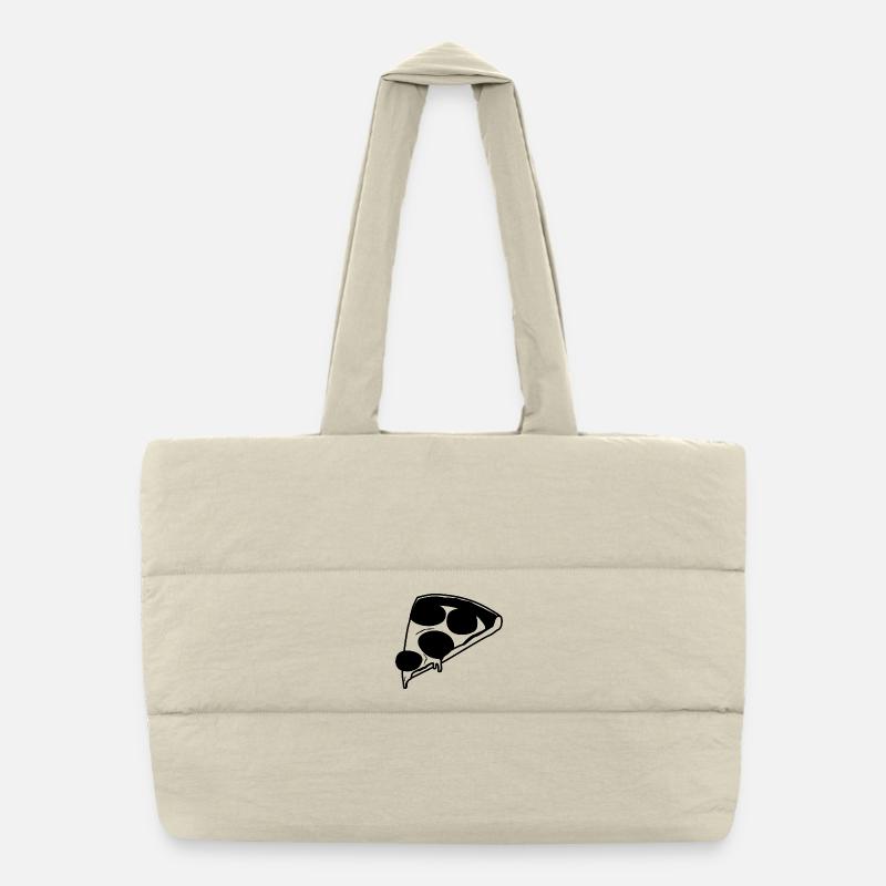 Pizza Skizze Puffer-Einkaufstasche