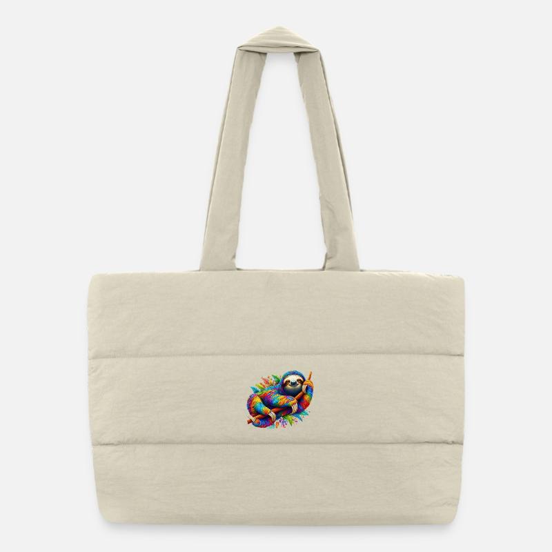 Faultier Puffer-Einkaufstasche