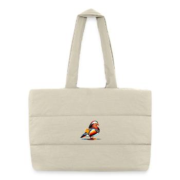 Canard mandarin - Sac shopping matelassé - blanc naturel - Devant