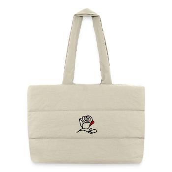 Minimalist Rose - Puffer Shopping Bag - natural - Front