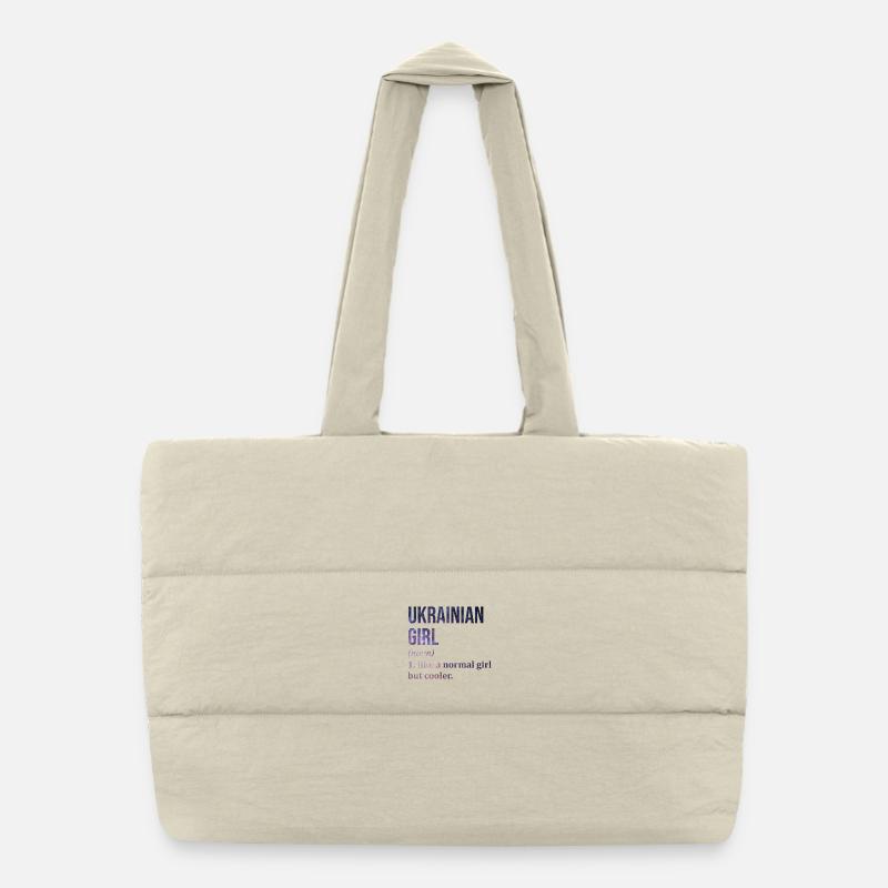 Ukraine - Sac shopping matelassé - blanc naturel