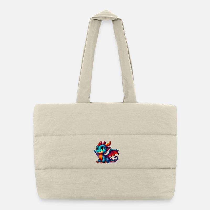 Dragon - Sac shopping matelassé - blanc naturel