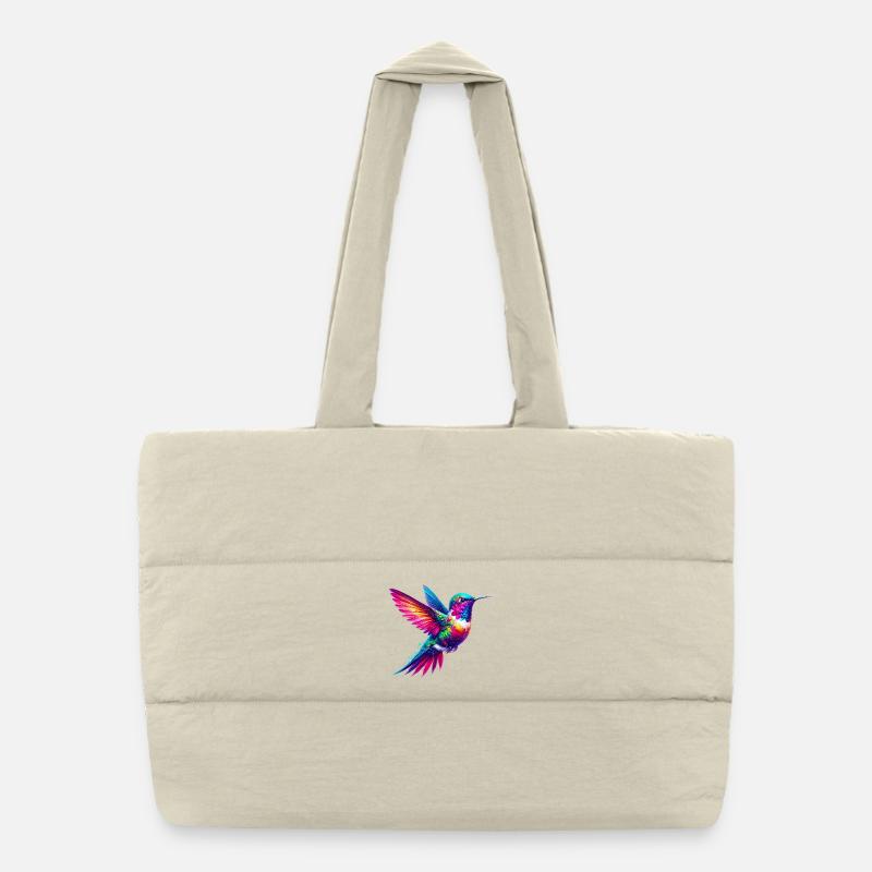 Kolibri - Puffer-Einkaufstasche - Naturweiß