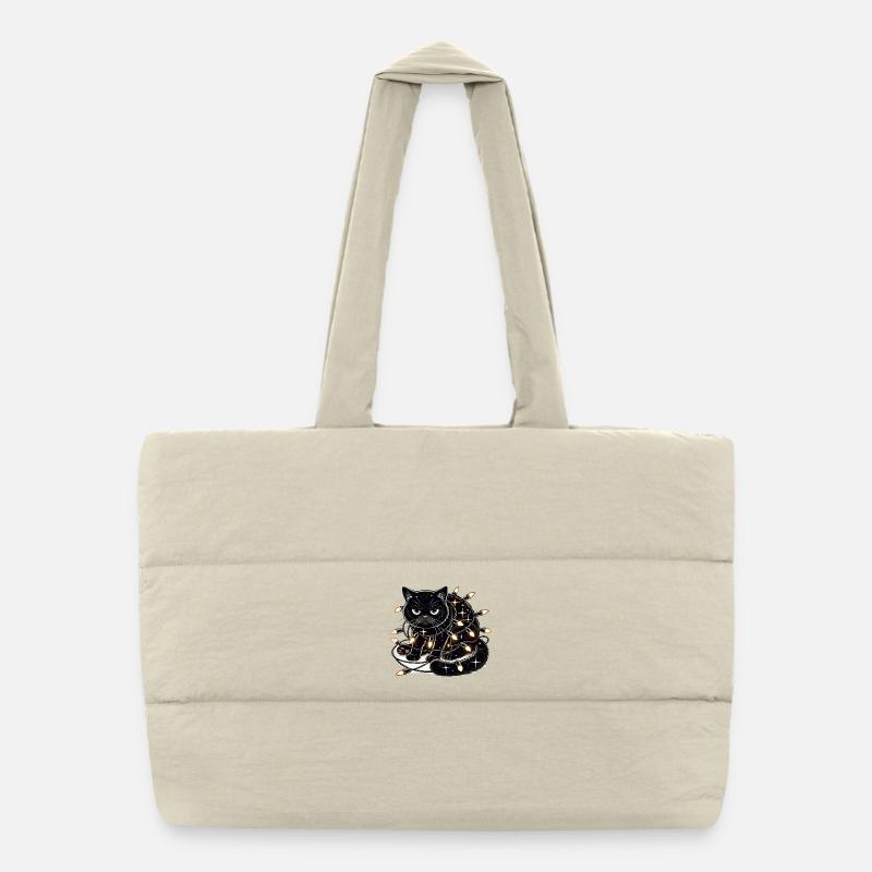 Chat de Noël . Miaoul mais s’il vous plaît sans guirlande Sac shopping matelassé