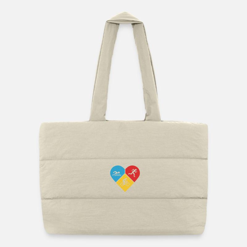 J’adore le triathlon - Sac shopping matelassé - blanc naturel