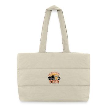 Just Here For The Beer - Puffer Shopping Bag - natural - Front