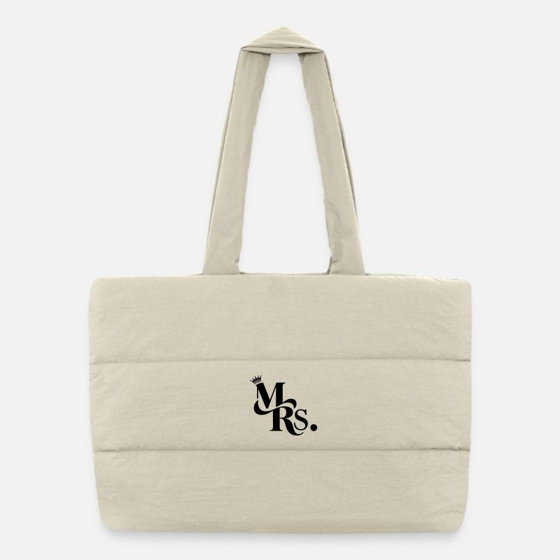 Mrs. & Krone, personnalisable Sac shopping matelassé