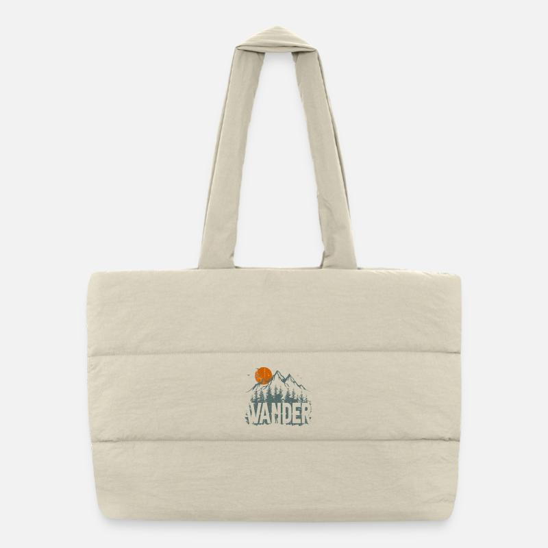Mountain Wilderness Explorer Design Puffer Shopping Bag