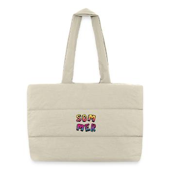 Summer Colorful Comic Style Gradient Fun Camp - Puffer Shopping Bag - natural - Front
