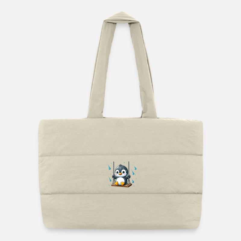 Kawaii Pinguin Introvert Emotionale Vibes Regen Puffer-Einkaufstasche
