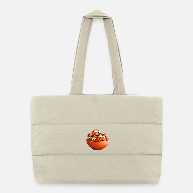 Des biscuits heureux avec des yeux et des sourires Sac shopping matelassé