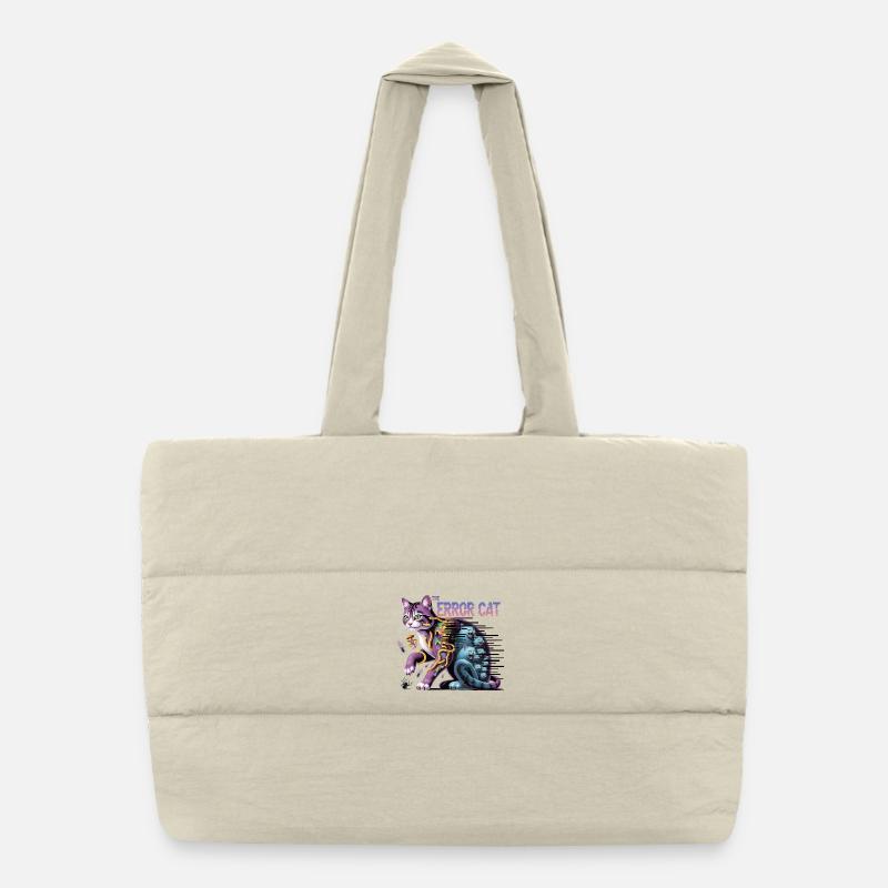L’art numérique du chat errant Sac shopping matelassé