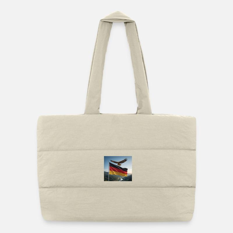 Adler über der deutschen Flagge Puffer-Einkaufstasche