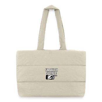 Je suis avec un graphique de pointage stupide - Sac shopping matelassé - blanc naturel - Devant