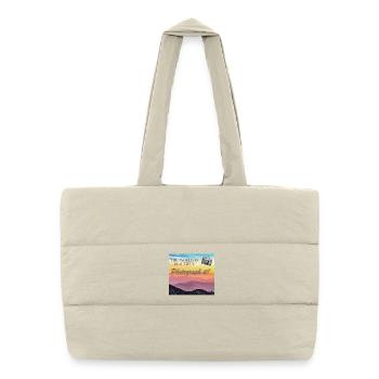 The world is beautiful – Photograph it - Puffer Shopping Bag - natural - Front