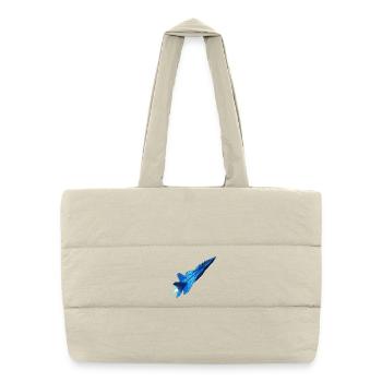 Blue Geometry Jet - Puffer Shopping Bag - natural - Front