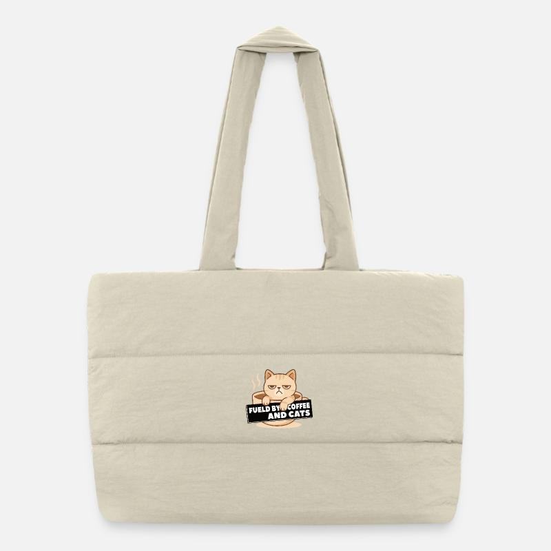 Alimenté par le café et la tasse de café pour chats Sac shopping matelassé