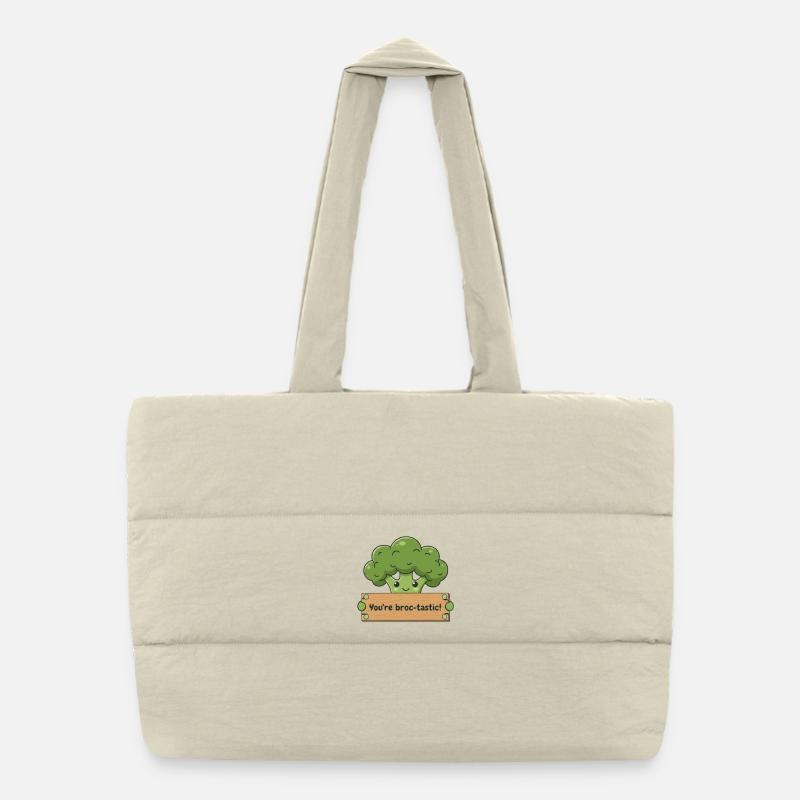 Broc-tastique Kawaii Broccoli Tee Sac shopping matelassé