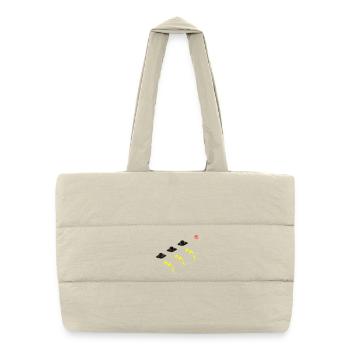 UFO Invasion Lightning Attack Alien Vector - Puffer Shopping Bag - natural - Front