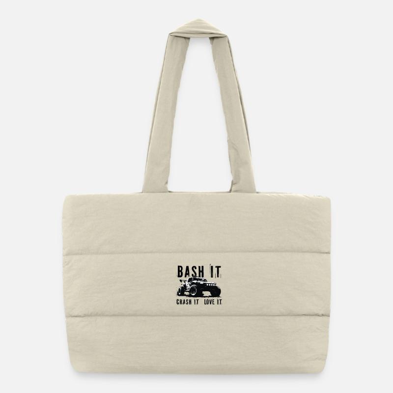 RC Rally buggy in Black and white Puffer Shopping Bag